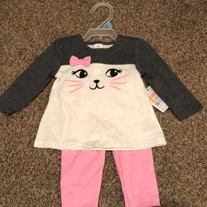 3/$15 Two piece NWT 3/6 month cat outfit Healthtex